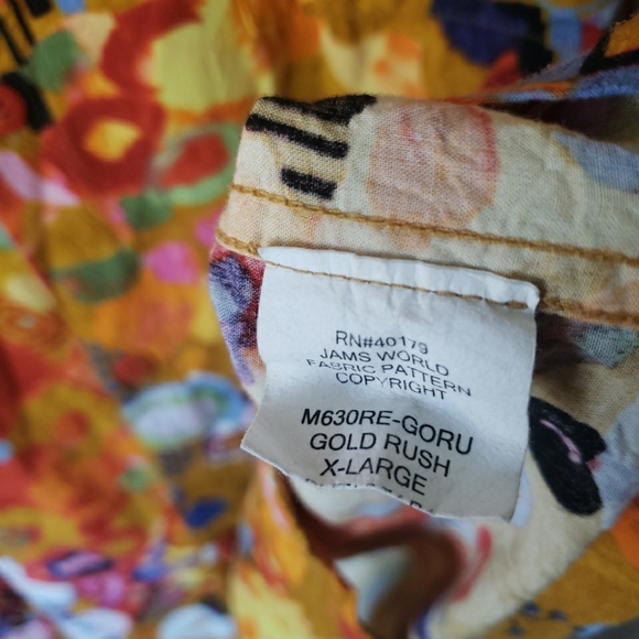 JAMS WORLD Hawaiian Camp SHIRT TOP Mens XL GOLD RUSH Pocket - Picture 5 of 8